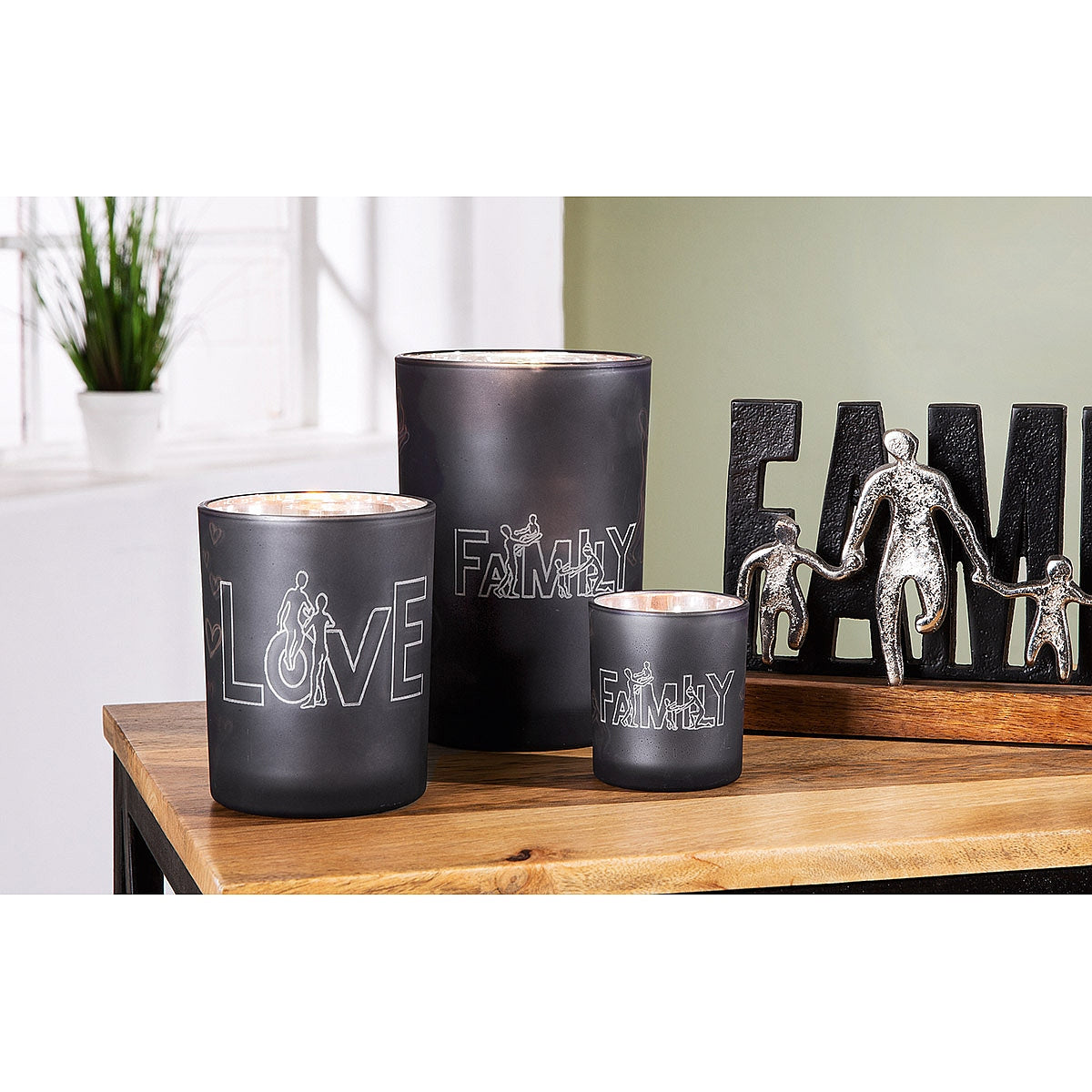 Θήκη Ρεσώ ArteLibre 'Family' Γκρι Γυαλί 12.5cm Σε 2 Σχέδια - Hippiehome.gr