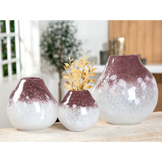 Βάζο ArteLibre Μοβ/Λευκό Γυαλί 13x13x13cm - Hippiehome.gr