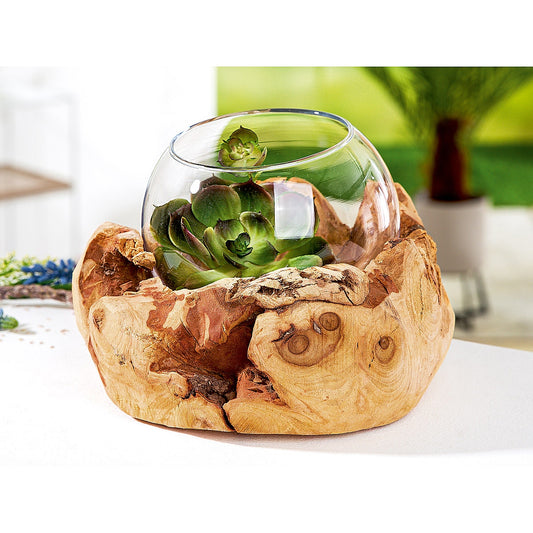 Διακοσμητικό ArteLibre Σύνθεση Βάζο ArteLibre Σε Ξύλο Φυσικό Ξύλο 16cm - Hippiehome.gr