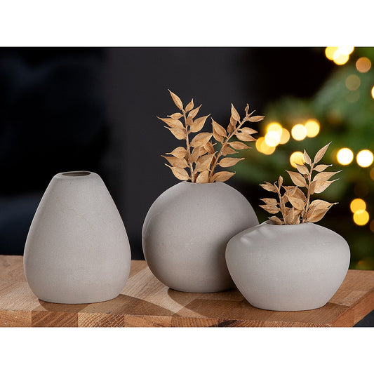 Βάζο ArteLibre Γκρι Κεραμικό 12cm Σε 3 Σχέδια - Hippiehome.gr