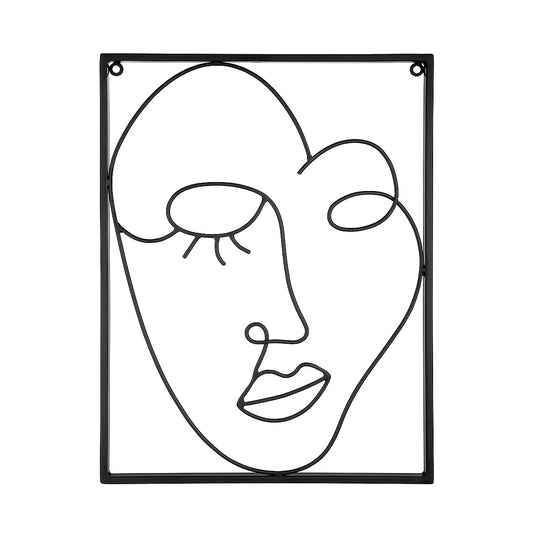 Διακοσμητικό Τοίχου Κορνίζα ArteLibre Πρόσωπο Μαύρο Μέταλλο 1.5x30x40cm Σε 2 Σχέδια - Hippiehome.gr