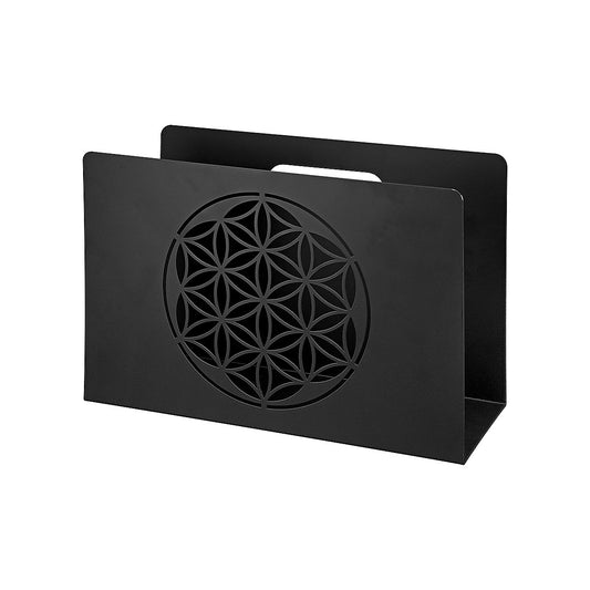 Θήκη Για Περιοδικά ArteLibre Λουλούδι Μαύρο Μέταλλο 10x30x20cm - Hippiehome.gr
