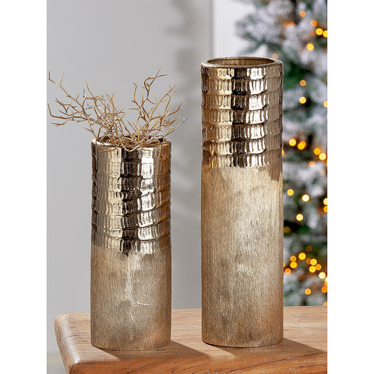 Βάζο ArteLibre Αντικέ Χρυσό Αλουμίνιο 35.5cm - Hippiehome.gr