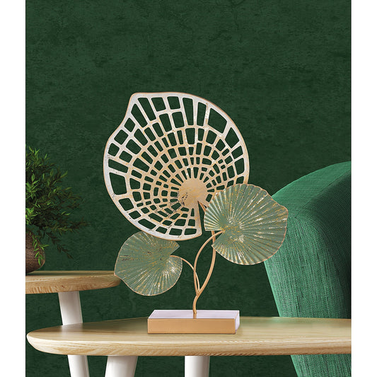 Διακοσμητικό ArteLibre Φύλλα Χρυσό/Πράσινο Μέταλλο 10x40x50cm - Hippiehome.gr