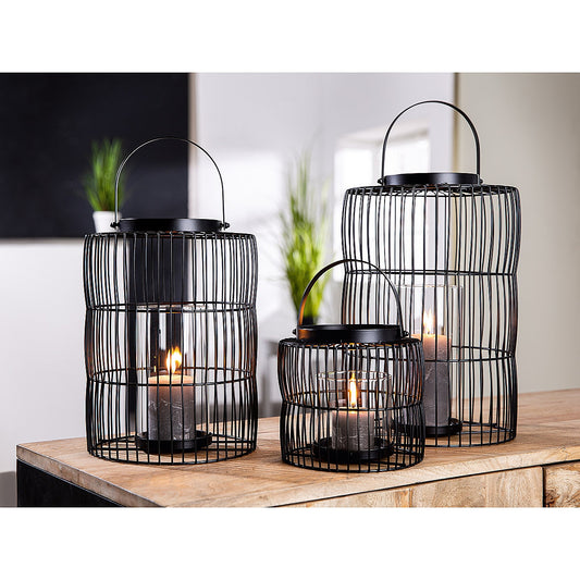 Φανάρι ArteLibre Κλουβί Μαύρο Μέταλλο 35cm - Hippiehome.gr