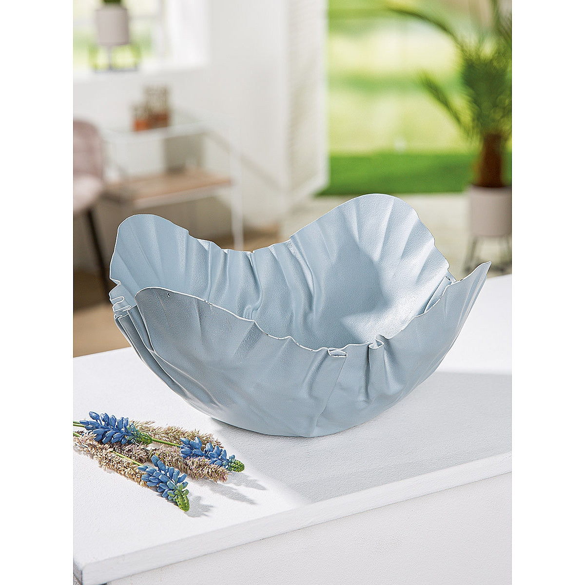 Βάζο ArteLibre Τσαλακωμένο Λευκό Μέταλλο 14cm - Hippiehome.gr