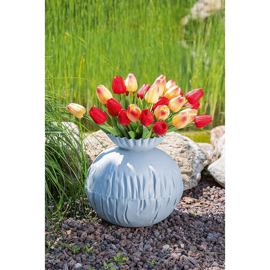 Βάζο ArteLibre Τσαλακωμένο Λευκό Μέταλλο 22cm - Hippiehome.gr