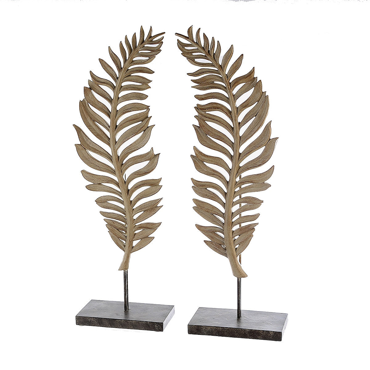 Διακοσμητικό ArteLibre Φύλλο Σε Βάση Εκρού Polyresin 11x22x56cm Σε 2 Σχέδια - Hippiehome.gr