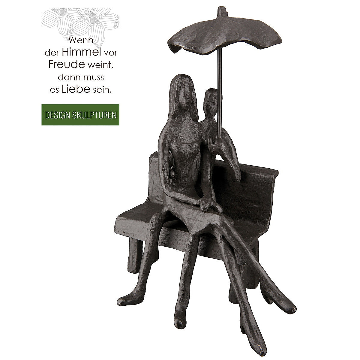 Διακοσμητικό ArteLibre Ζευγάρι Σε Παγκάκι Καφέ Μέταλλο 12x14x19cm - Hippiehome.gr