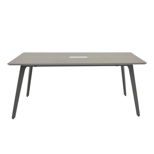 Τραπέζι συνεδριάσεων επαγγελματικό Denith pakoworld ανθρακί-καρυδί 180x100x75εκ - Hippiehome.gr