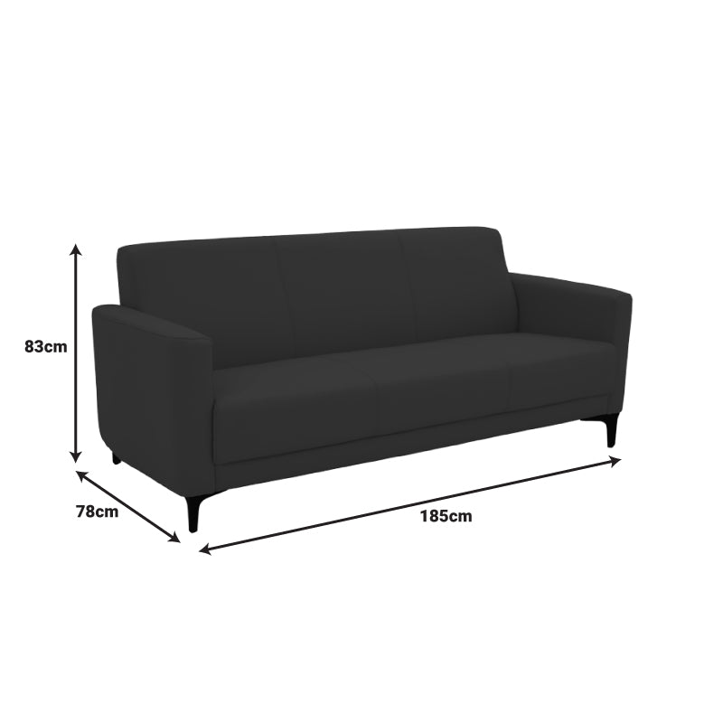 Καναπές τριθέσιος Sidica pakoworld PU σε μπεζ απόχρωση 185x82x81εκ - Hippiehome.gr