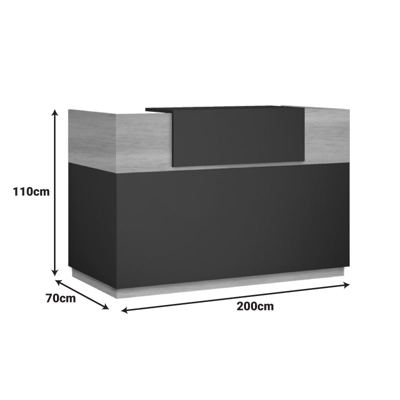 Γραφείο reception Lotus pakoworld σε χρώμα φυσικό - ανθρακί 200x70x110εκ - Hippiehome.gr