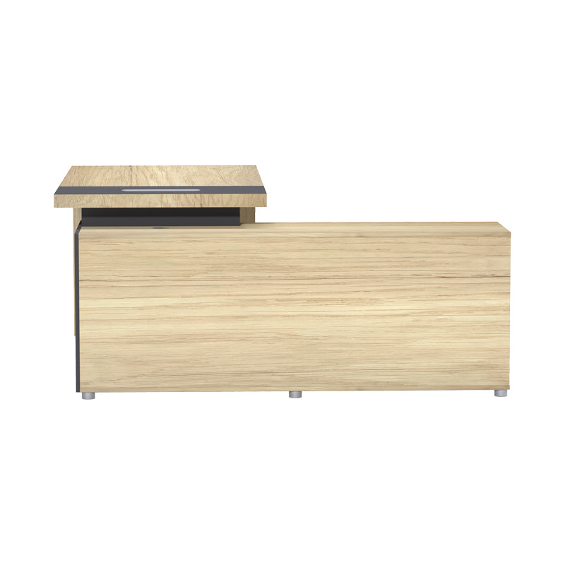 Γραφείο επαγγελματικό Lotus pakoworld αριστερή γωνία σε φυσική-ανθρακί απόχρωση 160x160x75εκ - Hippiehome.gr