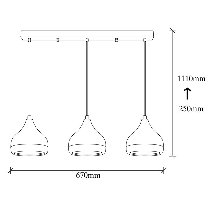 Φωτιστικό οροφής τρίφωτο Elprecious pakoworld E27 μαύρο-bronze 67x17x110εκ - Hippiehome.gr