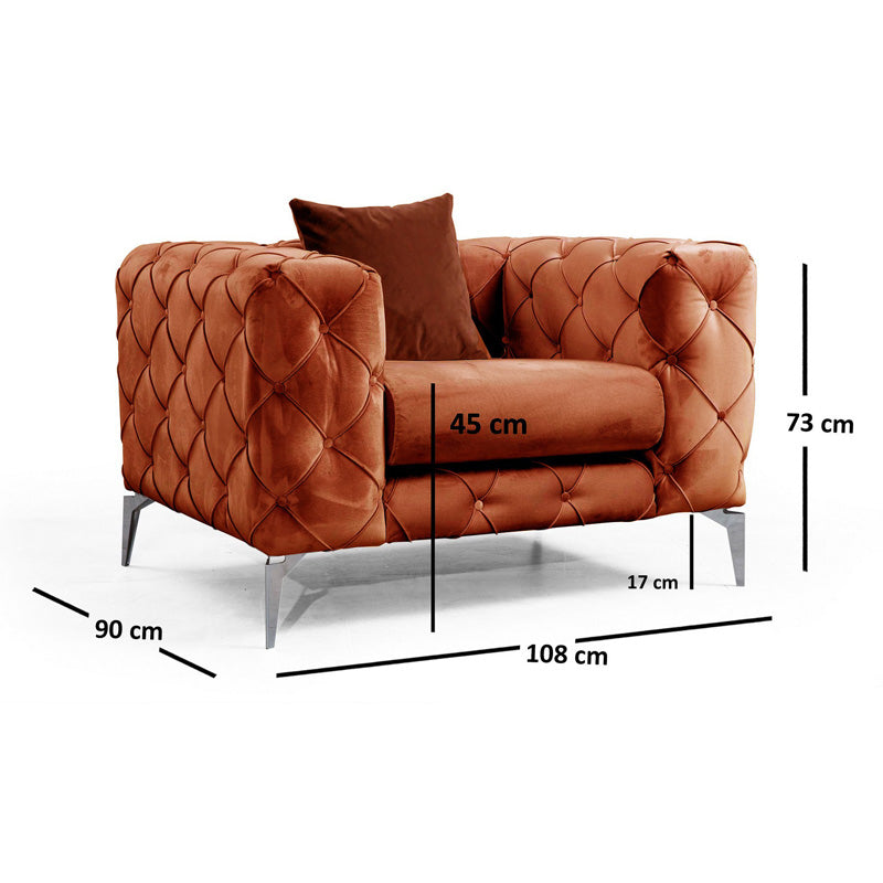 Πολυθρόνα PWF-0579 pakoworld ύφασμα κεραμιδί 108x90x70εκ - Hippiehome.gr