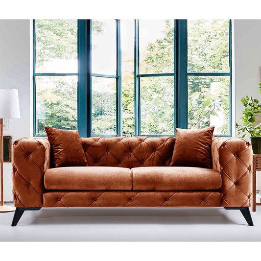 Καναπές 2θέσιος PWF-0579 pakoworld ύφασμα κεραμιδί 197x90x73εκ - Hippiehome.gr