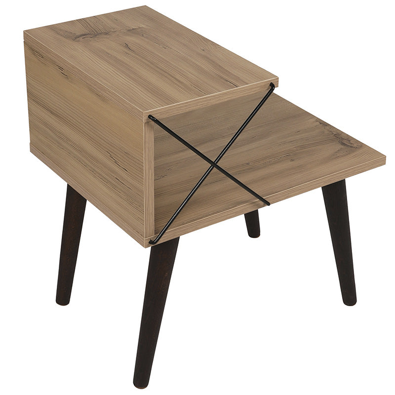 Βοηθητικό τραπέζι-κομοδίνο Gather pakoworld sonoma-καρυδί 50x40x55εκ - Hippiehome.gr
