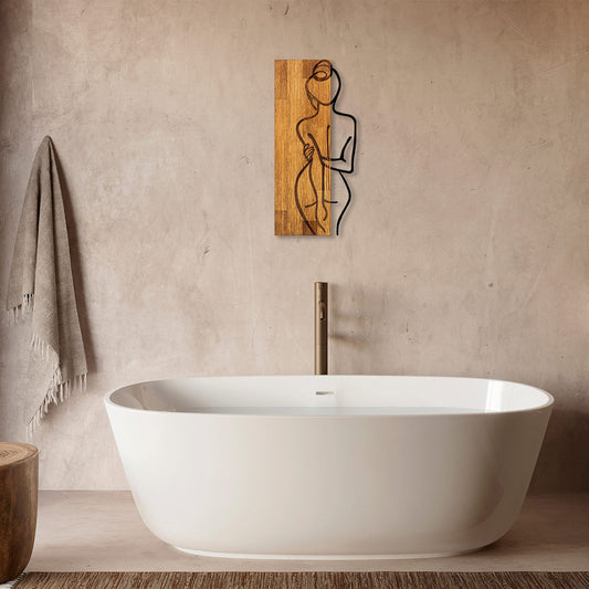 Διακοσμητικό τοίχου Kelesipo pakoworld ξύλο πεύκου σε φυσική απόχρωση με μαύρο μέταλλο 27x3x58εκ - Hippiehome.gr