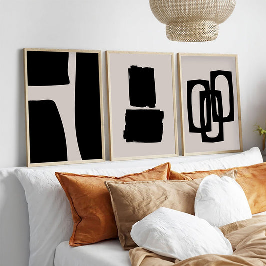 Πίνακας σε καμβά Blacky pakoworld τρίπτυχος με ψηφιακή εκτύπωση 50x2x35εκ - Hippiehome.gr