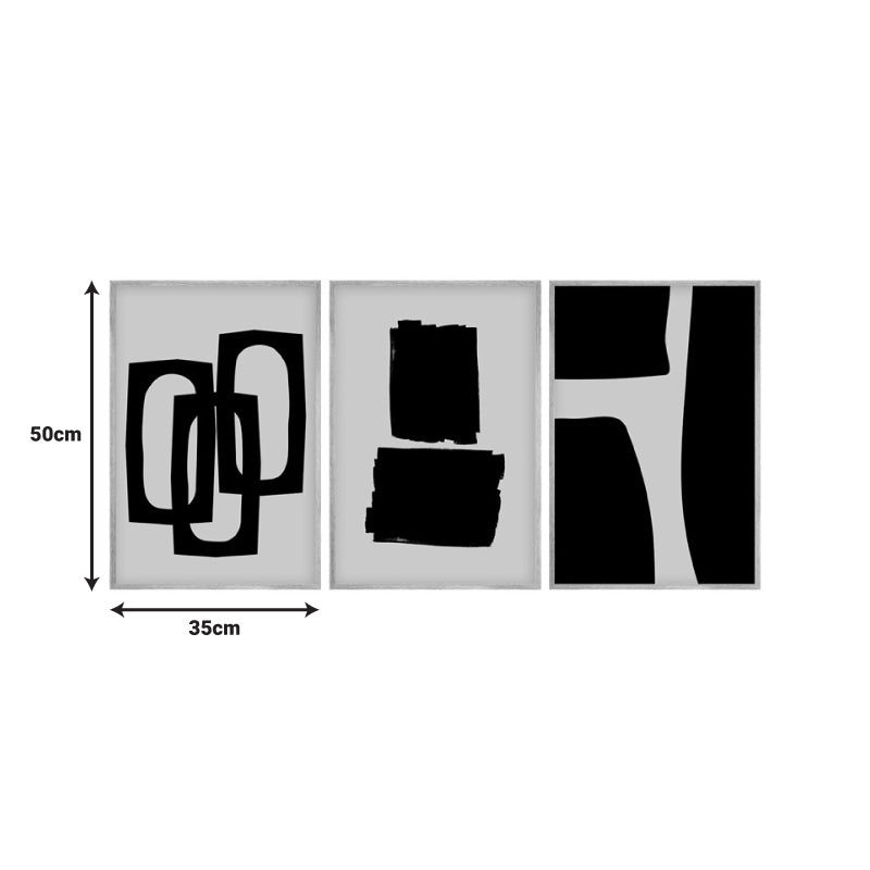 Πίνακας σε καμβά Blacky pakoworld τρίπτυχος με ψηφιακή εκτύπωση 50x2x35εκ - Hippiehome.gr