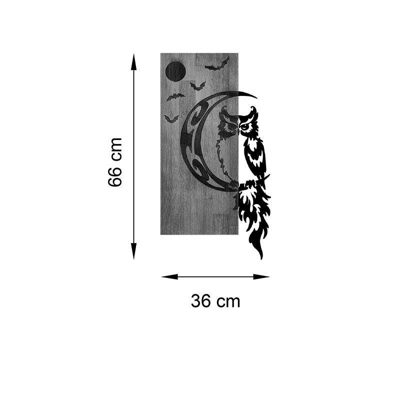 Διακοσμητικό τοίχου Owle pakoworld ξύλο πεύκου σε φυσική απόχρωση με μαύρο μέταλλο 36x3x66εκ - Hippiehome.gr