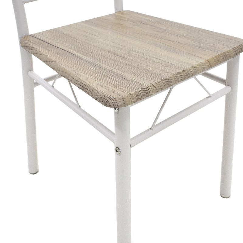 Τραπεζαρία Roza pakoworld σετ 5τμχ χρώμα sonoma - πόδια λευκό gloss 120x70x75εκ - Hippiehome.gr