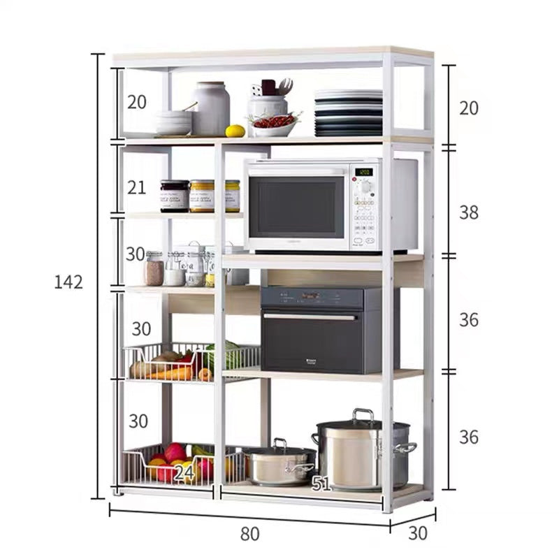 Ραφιέρα επιδαπέδια Leena pakoworld μέταλλο dark oak-μαύρο 80x30x142εκ - Hippiehome.gr