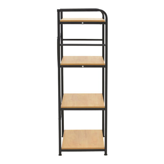 Ραφιέρα επιδαπέδια Depo pakoworld μέταλλο μαύρο-mdf σε oak απόχρωση 60x40x120εκ - Hippiehome.gr