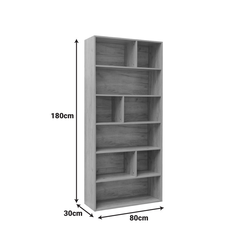 Βιβλιοθήκη Evergin pakoworld mdf σε oak απόχρωση 80x30x180εκ - Hippiehome.gr