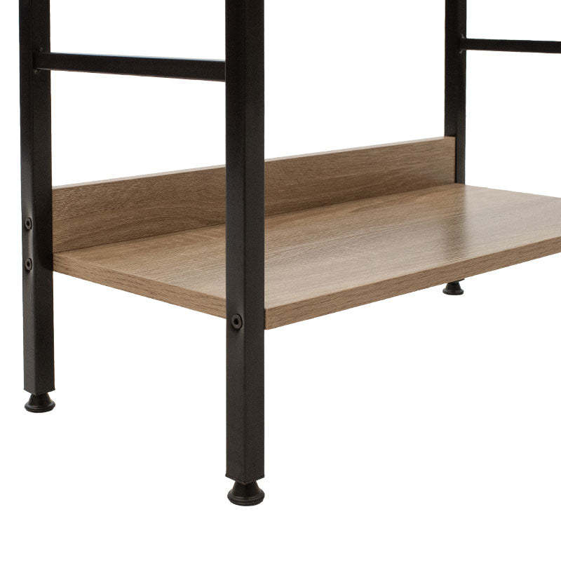 Βιβλιοθήκη- Ραφιέρα Ramon pakoworld φυσικό-μαύρο 60x28x125,5εκ - Hippiehome.gr