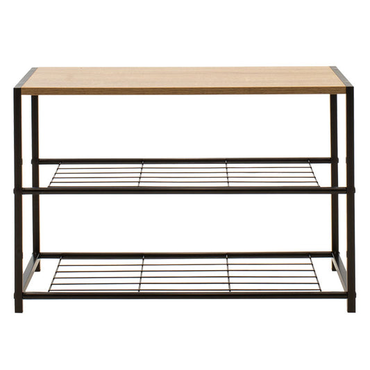 Παπουτσοθήκη Ramon pakoworld 6 ζευγών φυσικό-μαύρο 63x30x43εκ - Hippiehome.gr