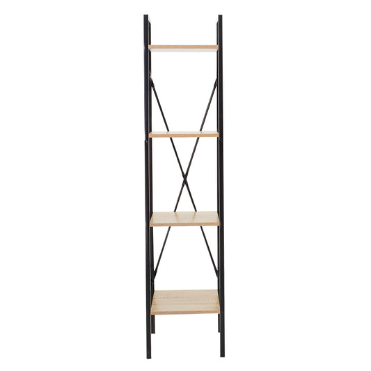 Βιβλιοθήκη Ramon pakoworld φυσικό-μαύρο 34x32,5x148εκ - Hippiehome.gr