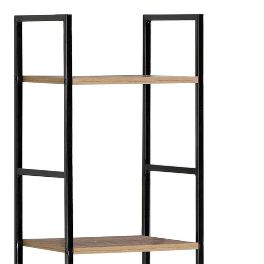 Βιβλιοθήκη Azuel pakoworld φυσικό-μαύρο μέταλλο 29x23.5x144εκ - Hippiehome.gr