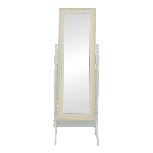 Καθρέπτης Malone Inart mdf σε λευκή αντικέ απόχρωση 55x50x160εκ - Hippiehome.gr