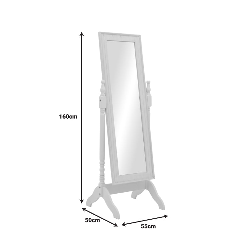 Καθρέπτης Malone Inart mdf σε λευκή αντικέ απόχρωση 55x50x160εκ - Hippiehome.gr