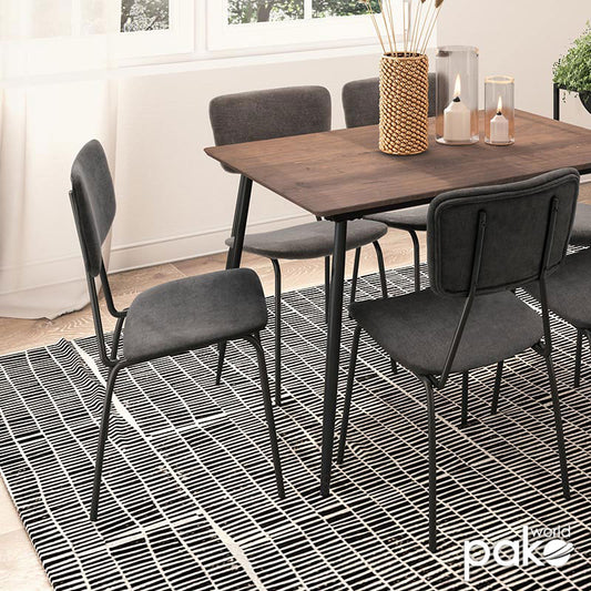 Καρέκλα Tania pakoworld ύφασμα ανθρακί antique-μαύρο πόδι - Hippiehome.gr