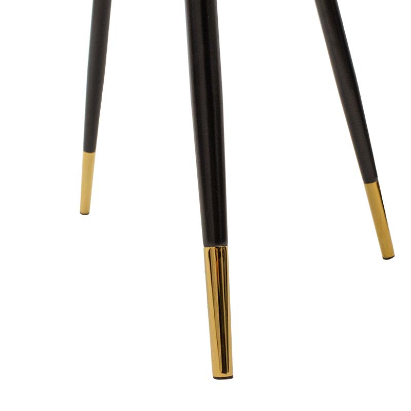 Καρέκλα Giselle pakoworld βελούδο γκρι-μαύρο χρυσό πόδι - Hippiehome.gr