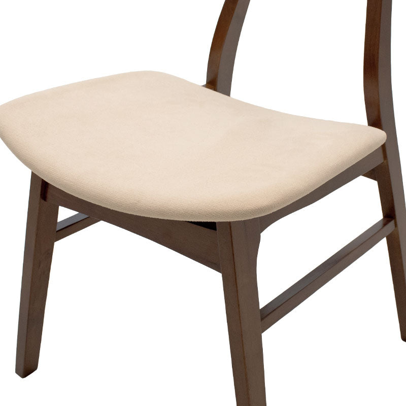 Καρέκλα Orlean pakoworld μπεζ ύφασμα-rubberwood καρυδί πόδι - Hippiehome.gr