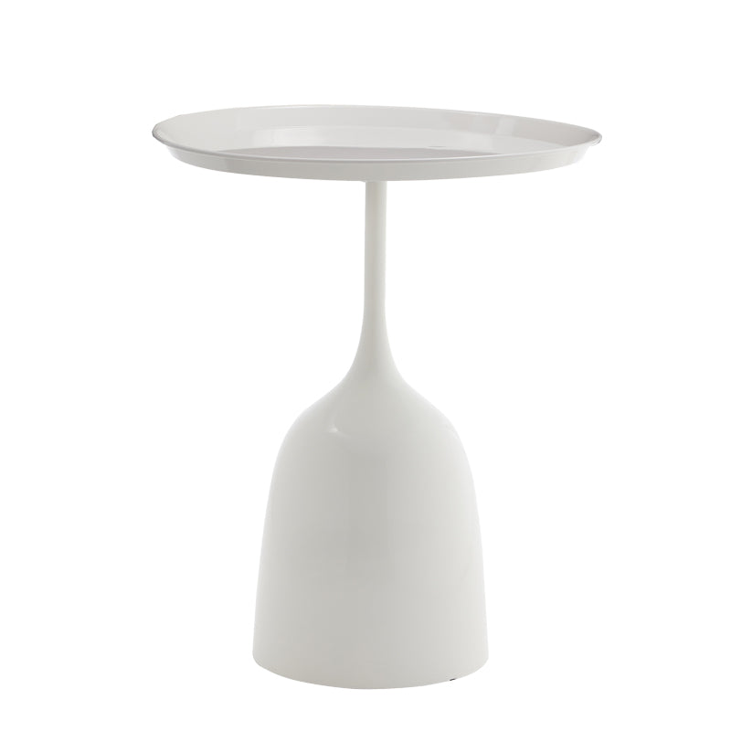 Βοηθητικό τραπέζι Agrile Inart λευκό μέταλλο Φ50x60εκ - Hippiehome.gr