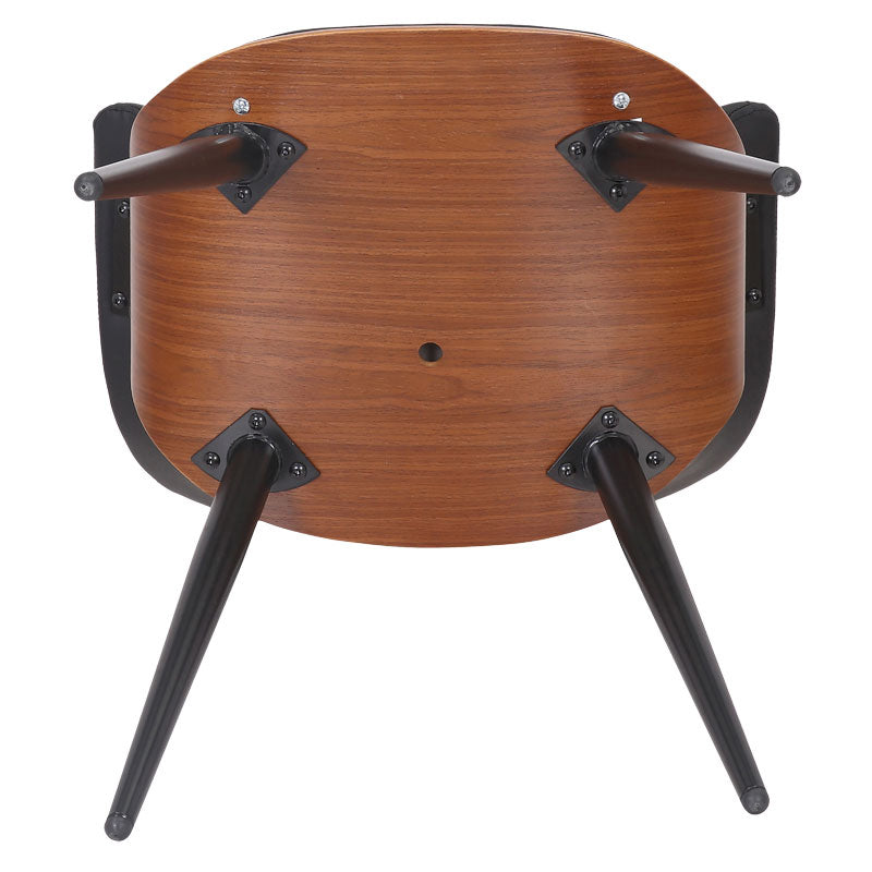 Πολυθρόνα Austen pakoworld PU μαύρο-πόδι καρυδί - Hippiehome.gr