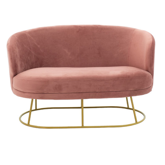 Καναπές 2θέσιος Rony pakoworld βελούδο σάπιο μήλο-χρυσό 132x82x83εκ - Hippiehome.gr