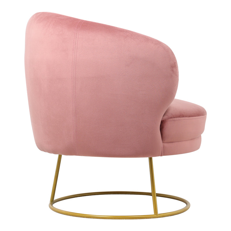 Πολυθρόνα Rony pakoworld βελούδο σάπιο μήλο-πόδι χρυσό μέταλλο 78x75x82εκ - Hippiehome.gr