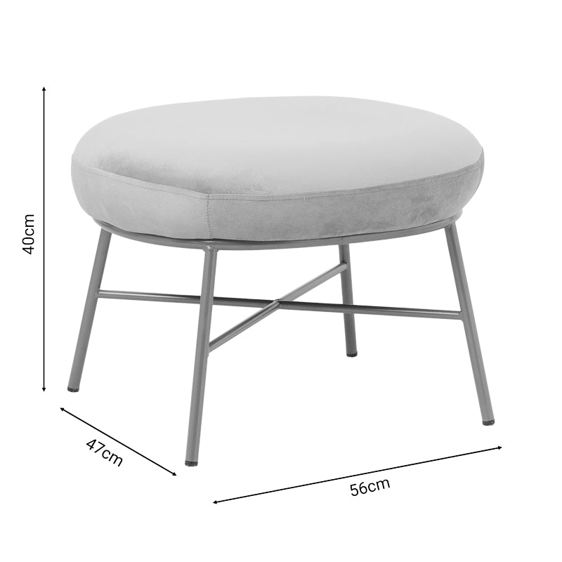 Σκαμπό Susanna pakoworld βελούδο μπεζ-πόδι χρυσό μέταλλο 56x47x40εκ - Hippiehome.gr