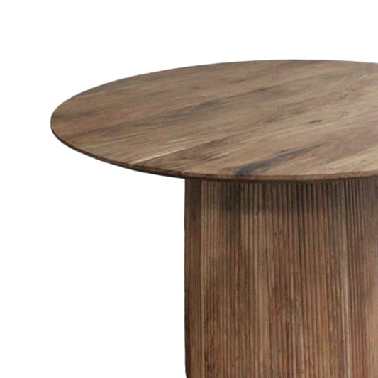 Τραπέζι Canicule pakoworld μασίφ ξύλο ακακίας σε φυσική απόχρωση Φ120x79εκ - Hippiehome.gr