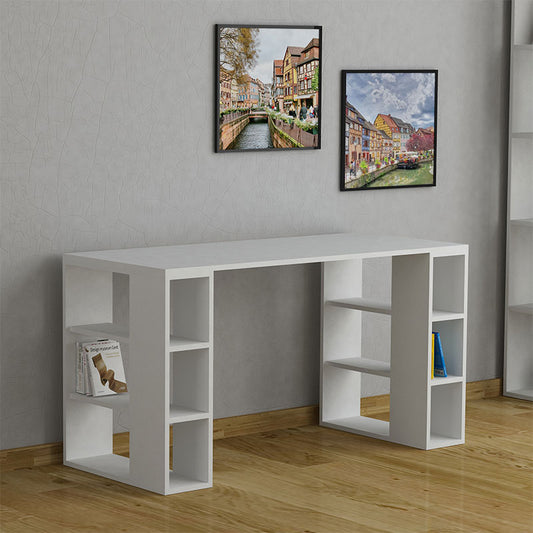 Γραφείο Colmar pakoworld χρώμα λευκό 140x60x75εκ - Hippiehome.gr