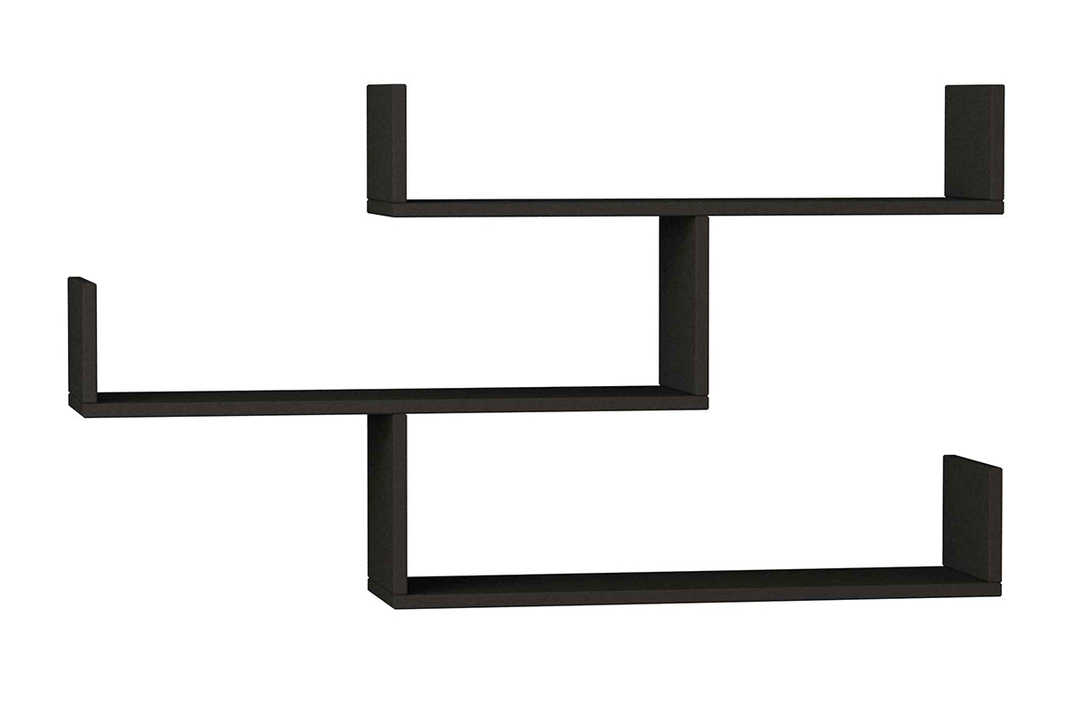 Ραφιέρα τοίχου Tiber pakoworld χρώμα ανθρακί 120x22x67εκ - Hippiehome.gr