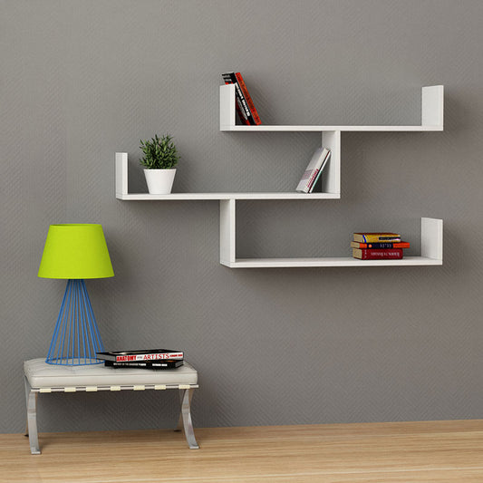 Ραφιέρα τοίχου Tiber pakoworld χρώμα λευκό 120x22x67εκ - Hippiehome.gr