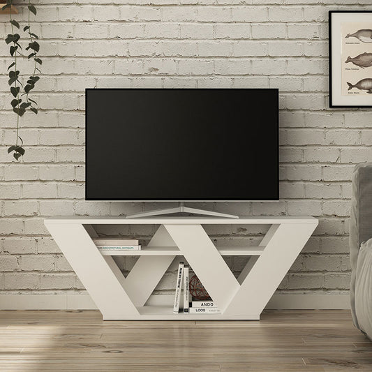 Έπιπλο τηλεόρασης Pipralla pakoworld λευκό 110x30x40εκ - Hippiehome.gr