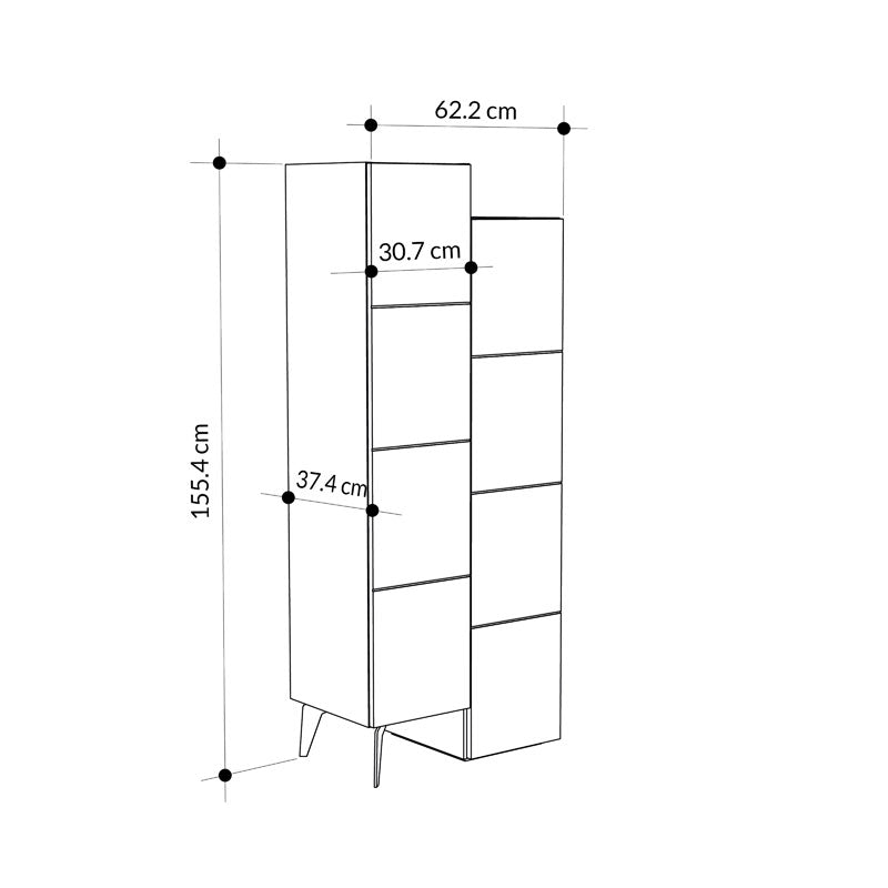Στήλη Romane pakoworld λευκό 62.2x37.4x155.4εκ - Hippiehome.gr