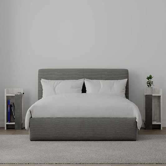 Κομοδίνο Immerse pakoworld σετ 2 τμχ. antique λευκό-γκρι 27x25x60εκ - Hippiehome.gr